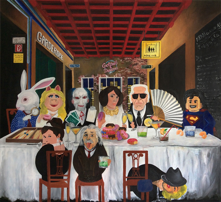 10. Babooshka - Last Supper Club - Das letzte Abendmahl - Öl auf Leinwand 145 x 175 cm - 2017