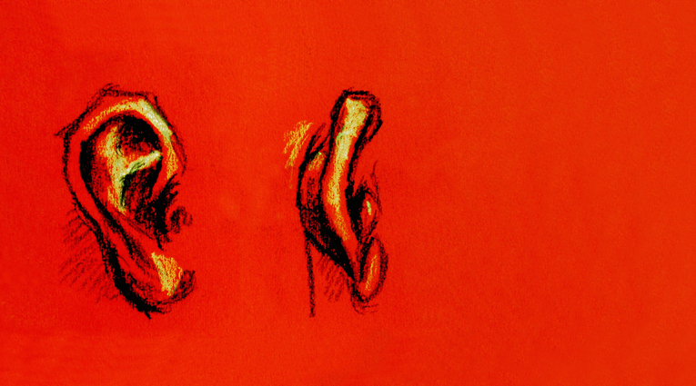 03. Anatomia rysunek - ucho - Pastelowa Kreda na papierze - 2004